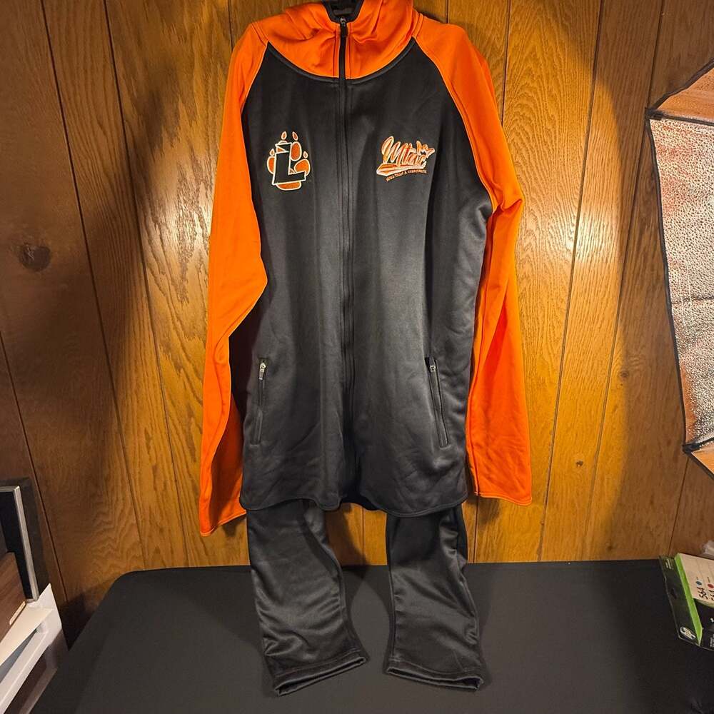 Mtac More Than A Conqueror Tracksuit Set Black Orange 2XL